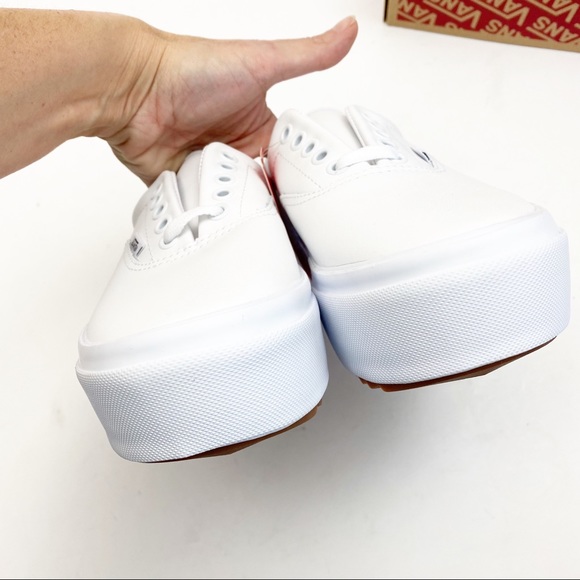 Vans Era Stacked Leather Platform Sneakers: White - Picture 11 of 15